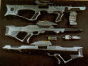 The EVA Rifle shown as part of a display of FC Weapons